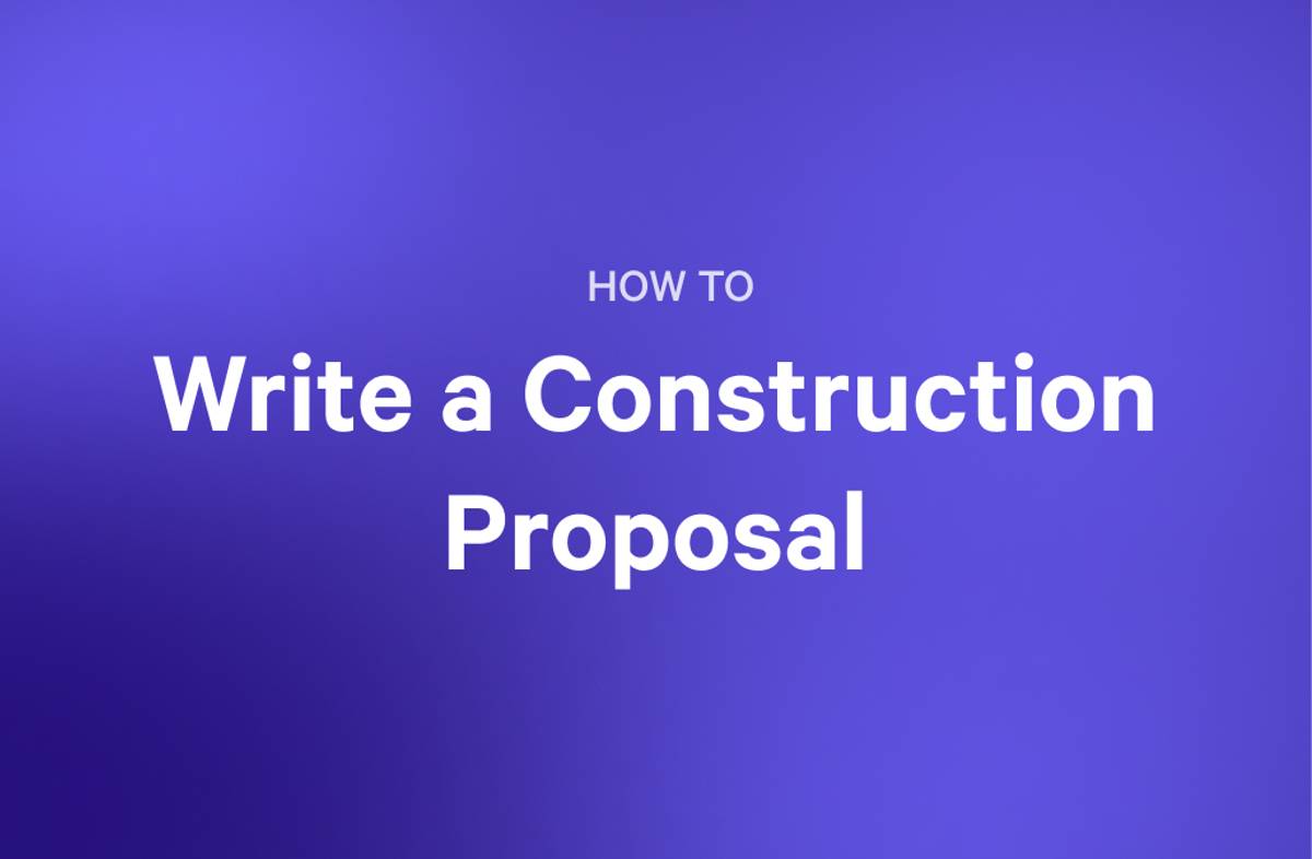how to write a construction proposal on a purple background