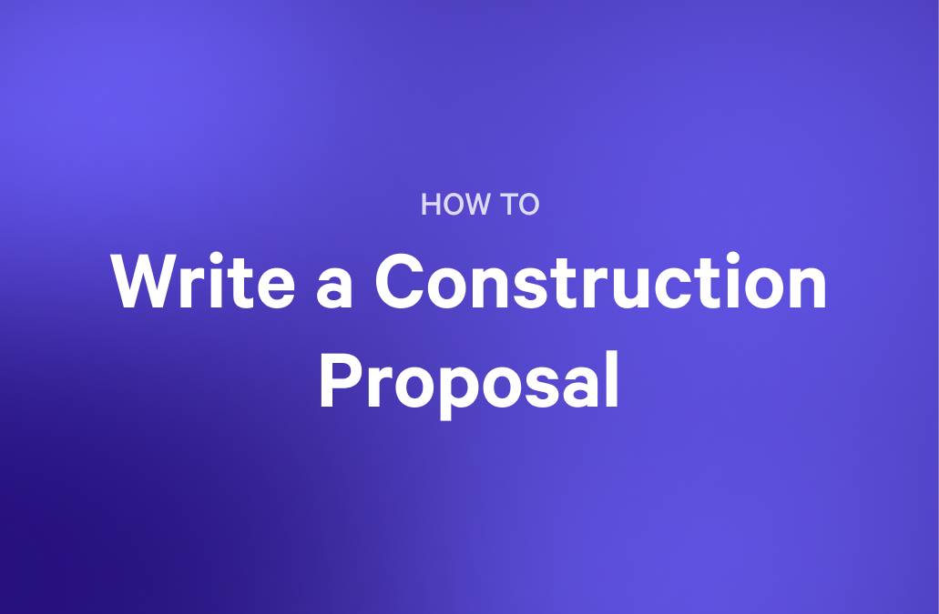 how to write a construction proposal on a purple background