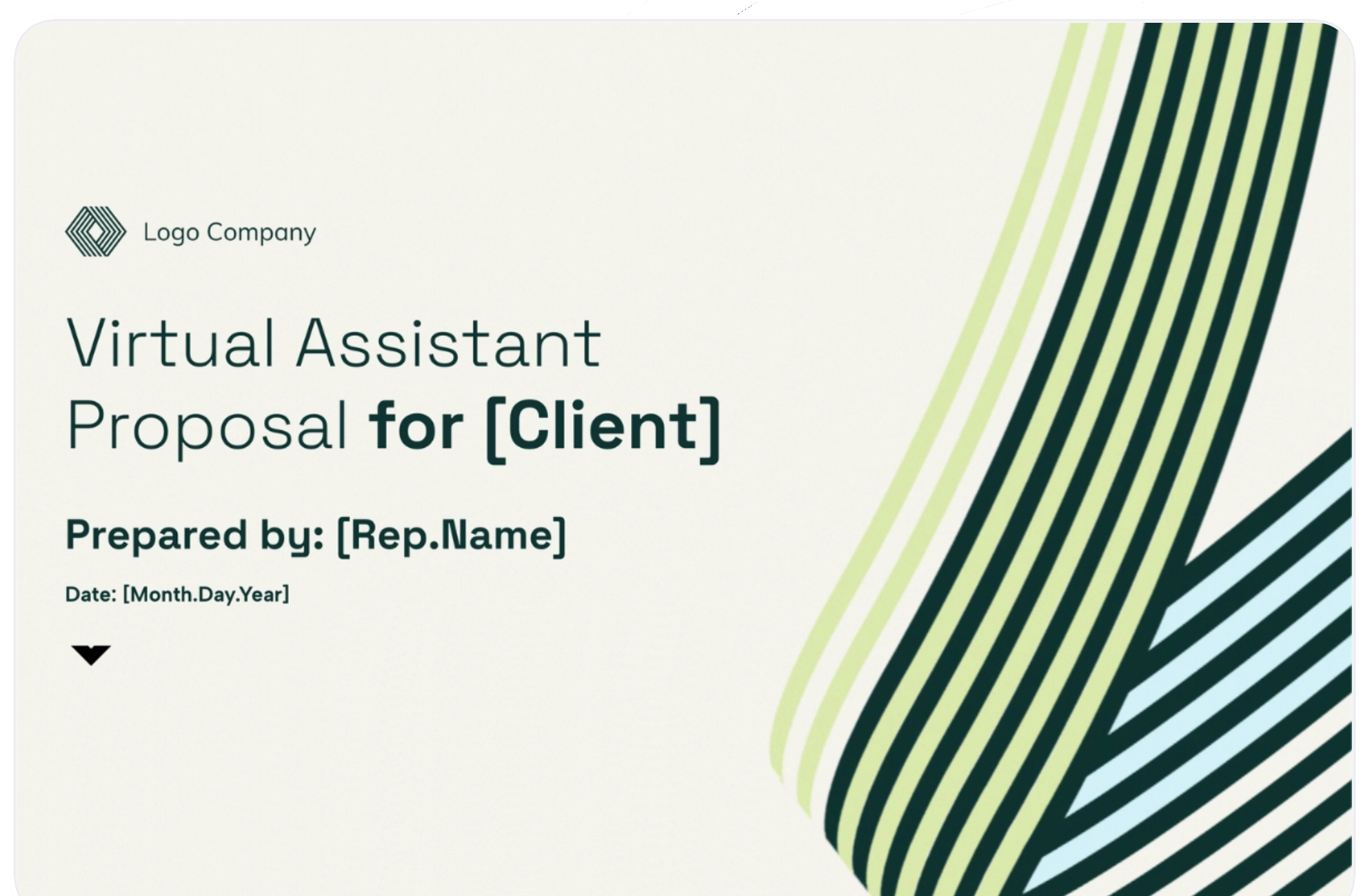 a virtual assistant proposal for a client is prepared by rep.name