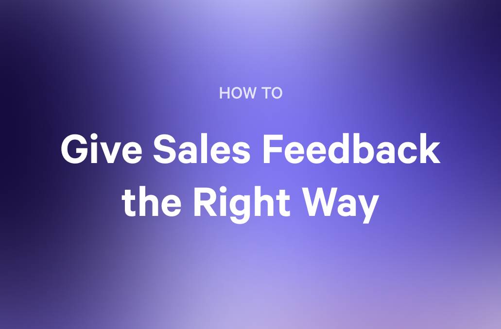 providing feedback to salesperson