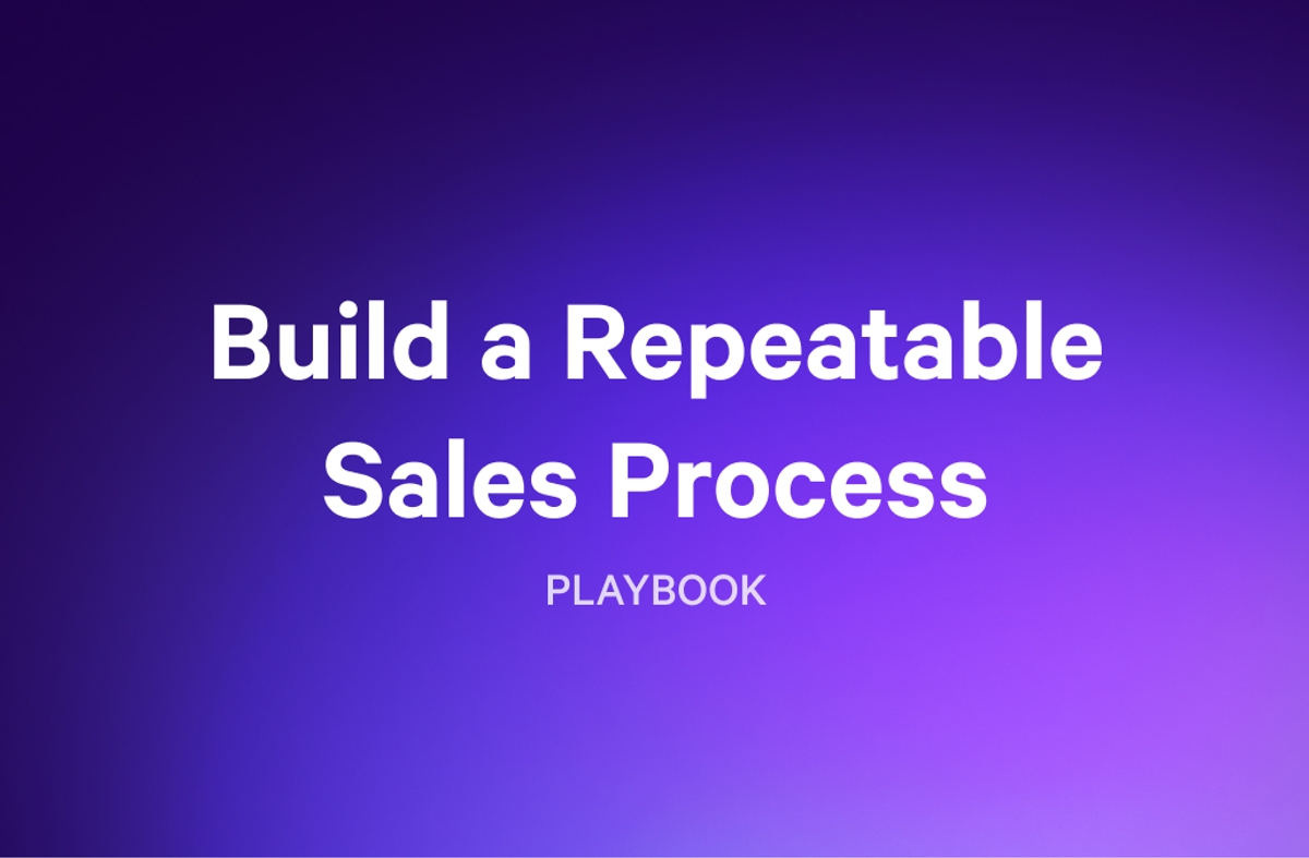 a purple background with the words `` build a repeatable sales process '' written on it .