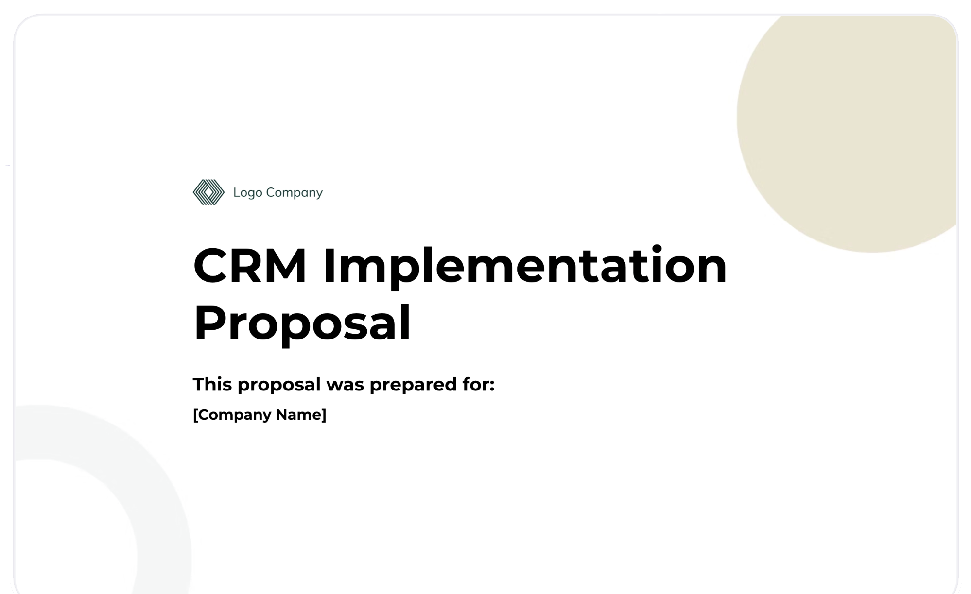 crm implementation proposal