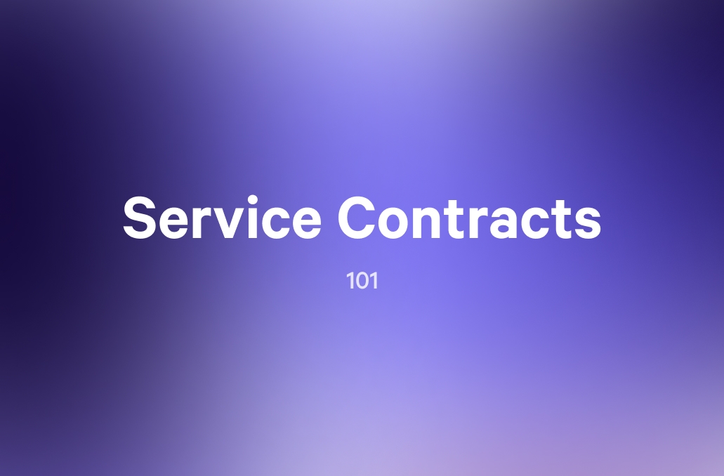 the word service contracts is on a purple background .