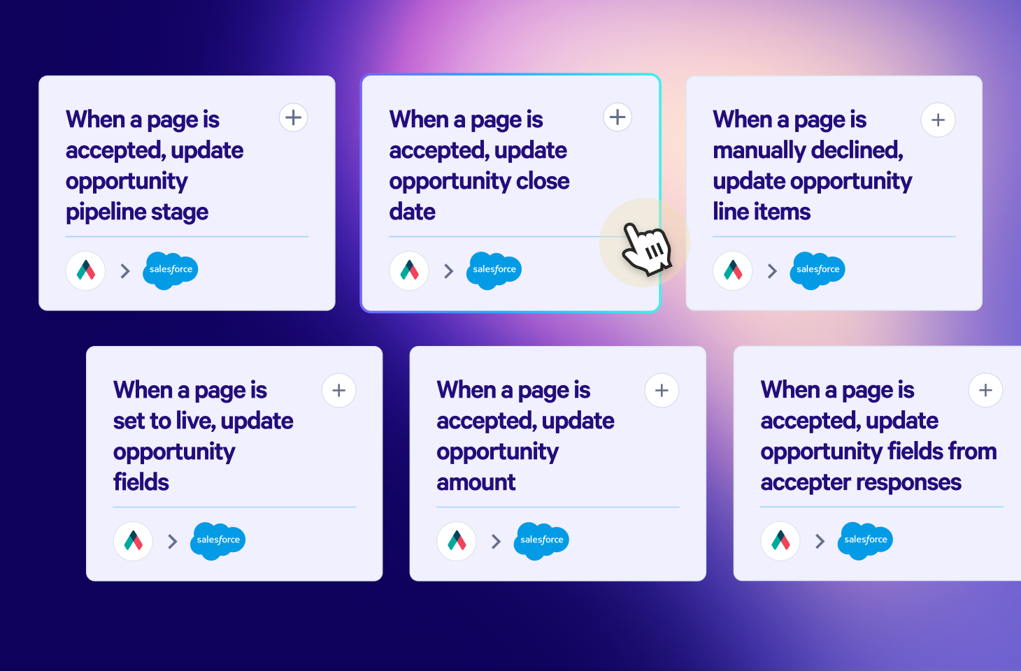 when a page is accepted update opportunity fields and when a page is manually declined update opportunity line items