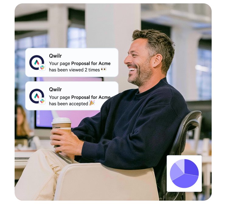 The Qwilr page insights view, showing read time section by section.
