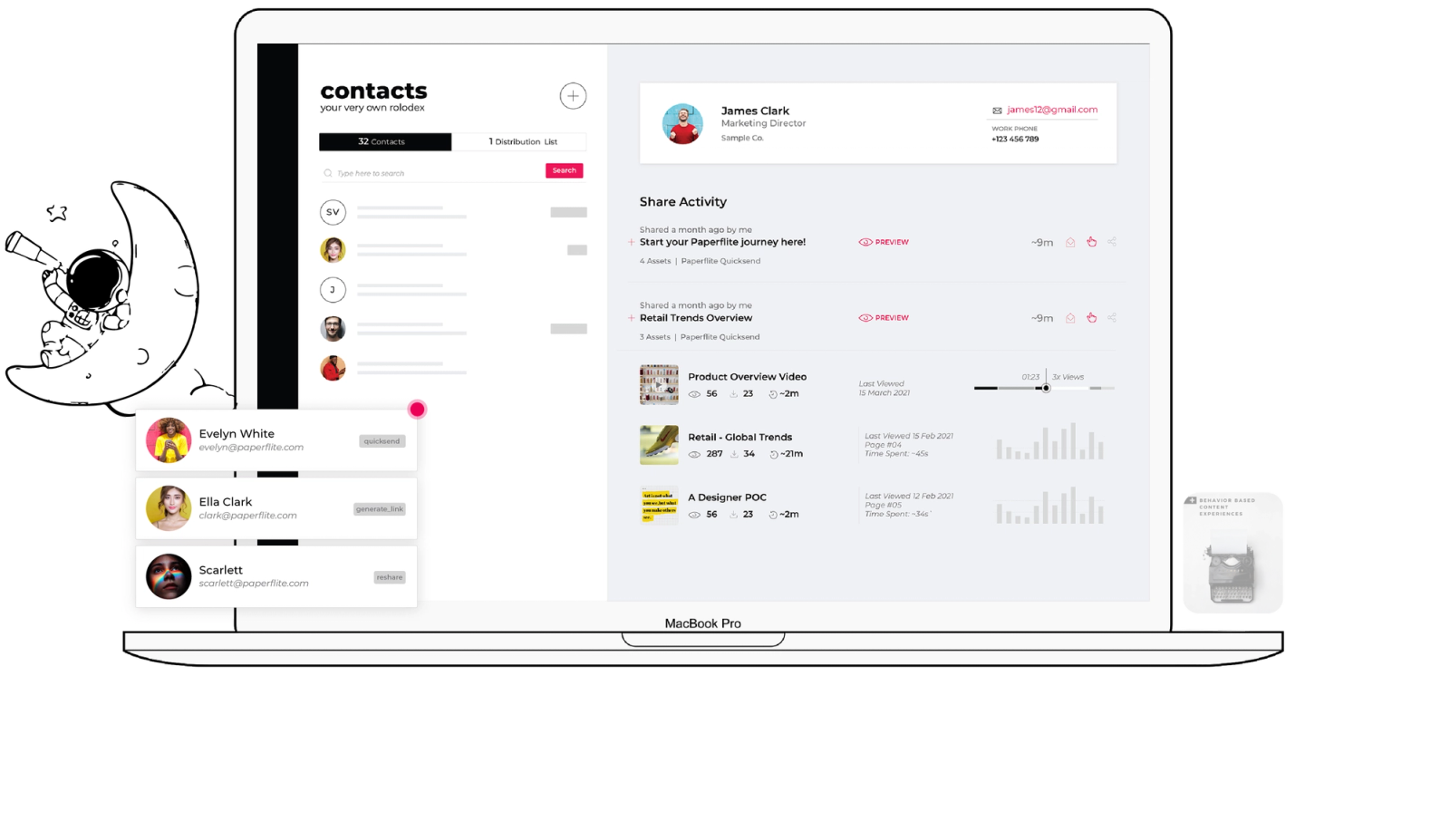 a macbook pro is open to a contacts page