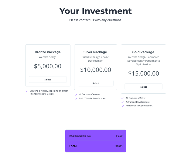 a screenshot of a website that says your investment