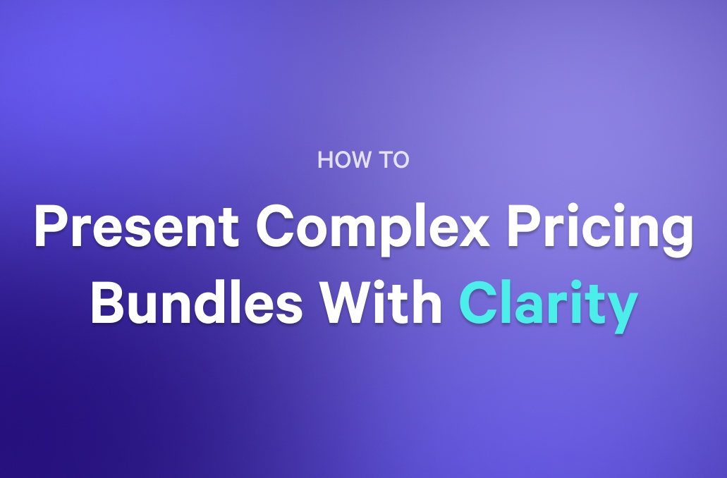 a purple background with the words `` how to present complex pricing bundles with clarity '' written on it .