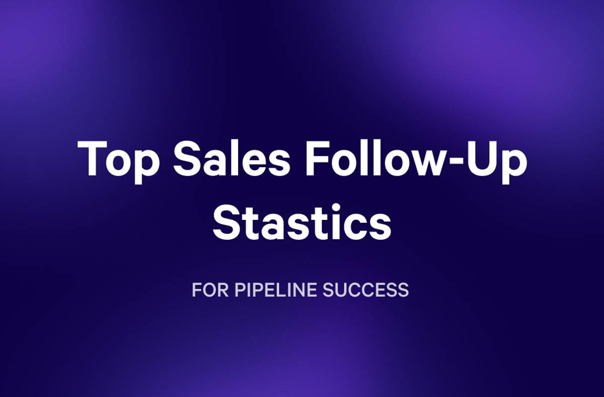 top sales follow-up statistics for pipeline success on a purple background .