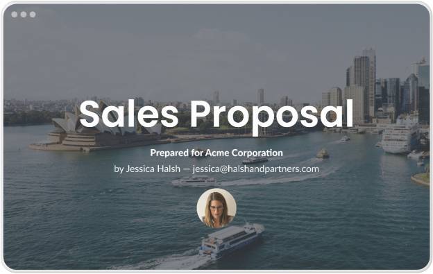 Preview of a Qwilr sales proposal template