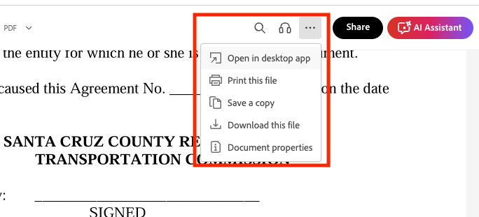 a screenshot of a signed document with a share button