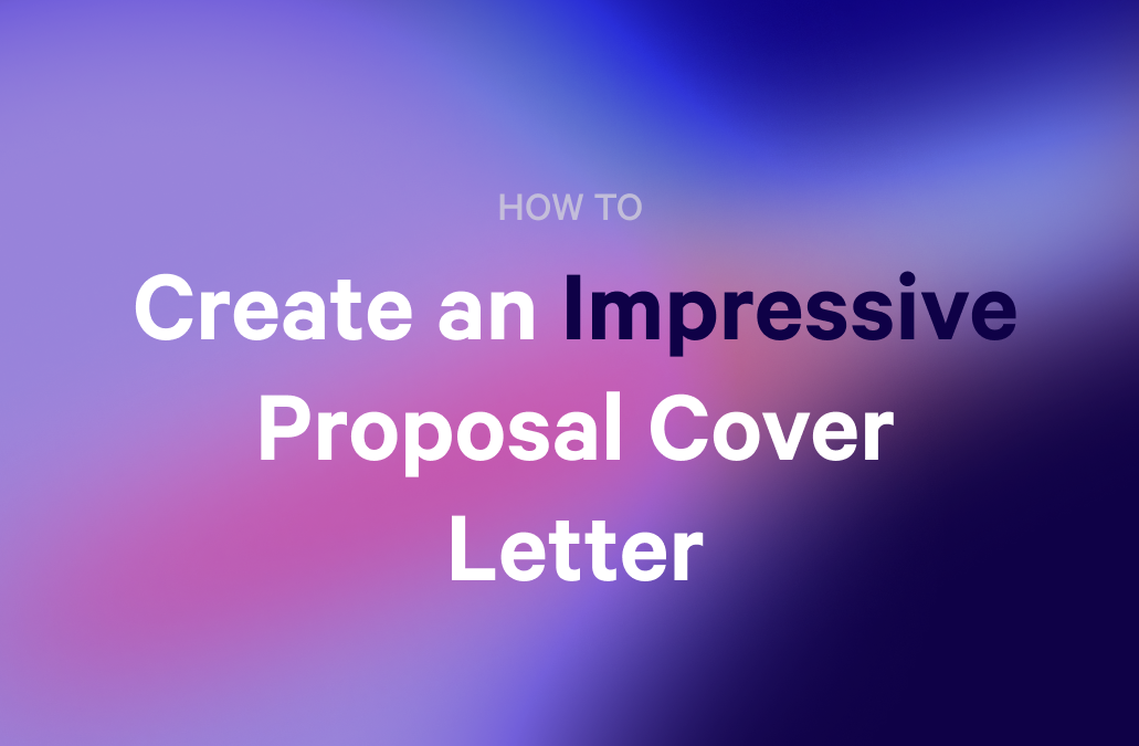how to create an impressive proposal cover letter on a purple background