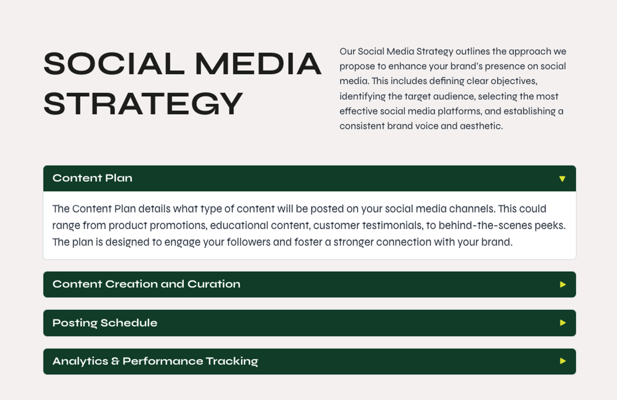 social media strategy outlines the approach we propose to enhance your brand 's presence on social media