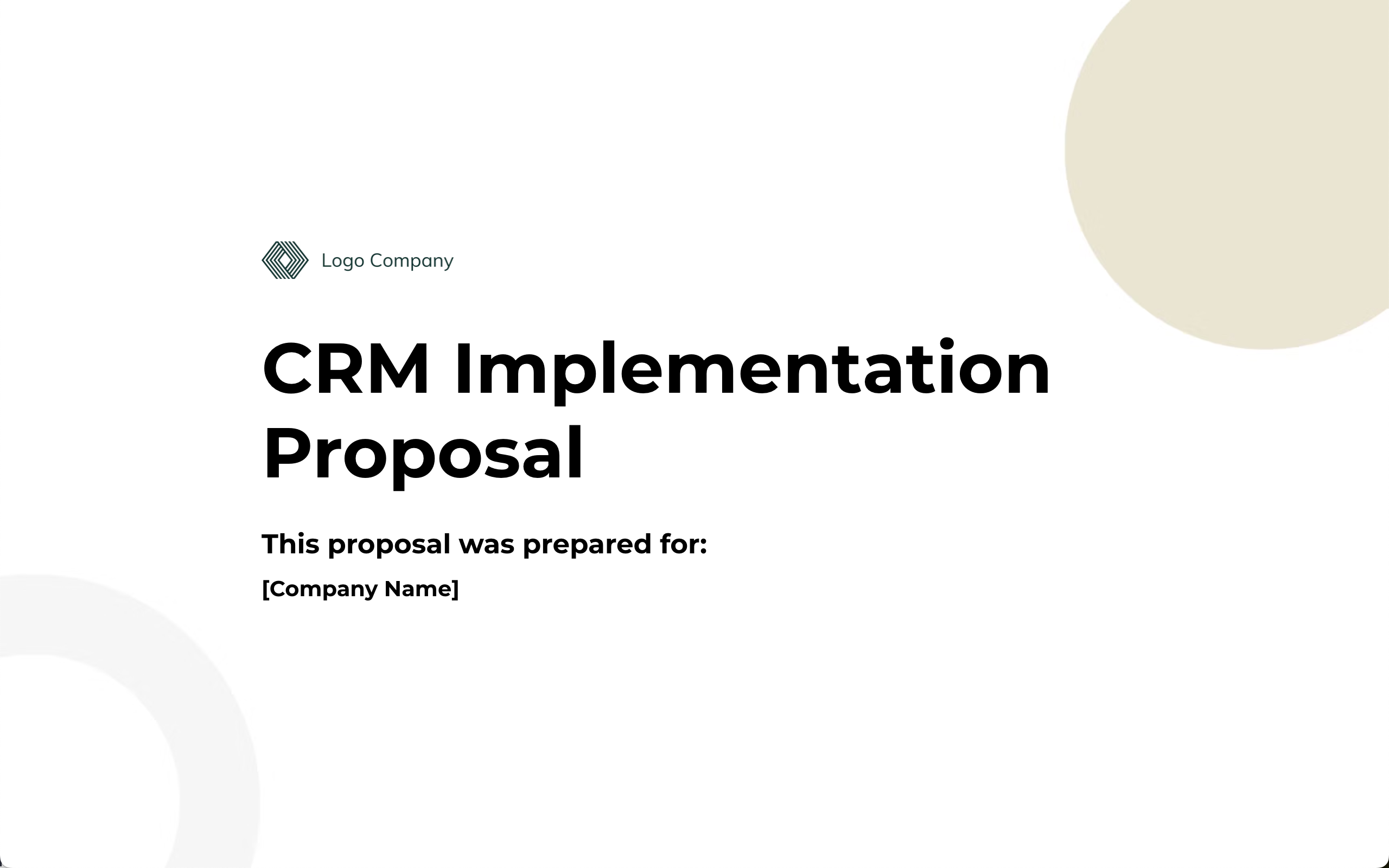CRM Implementation Proposal Template