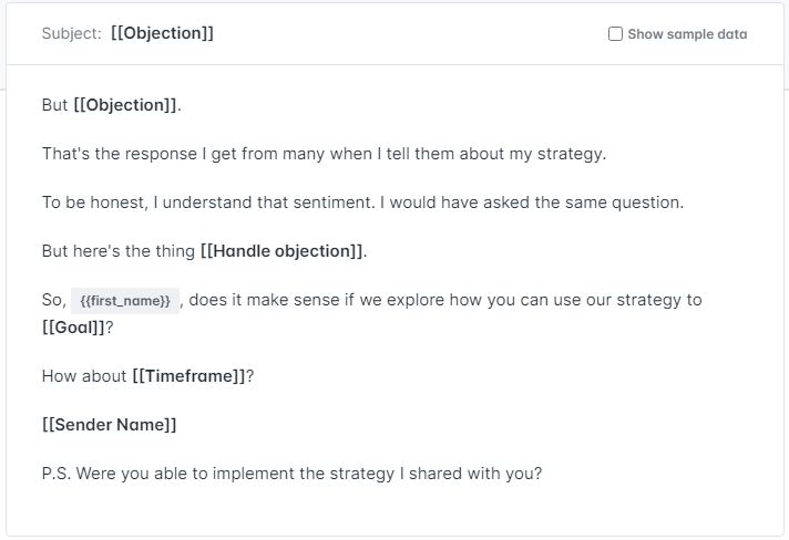 a screenshot of a text message that says but [ objection ]