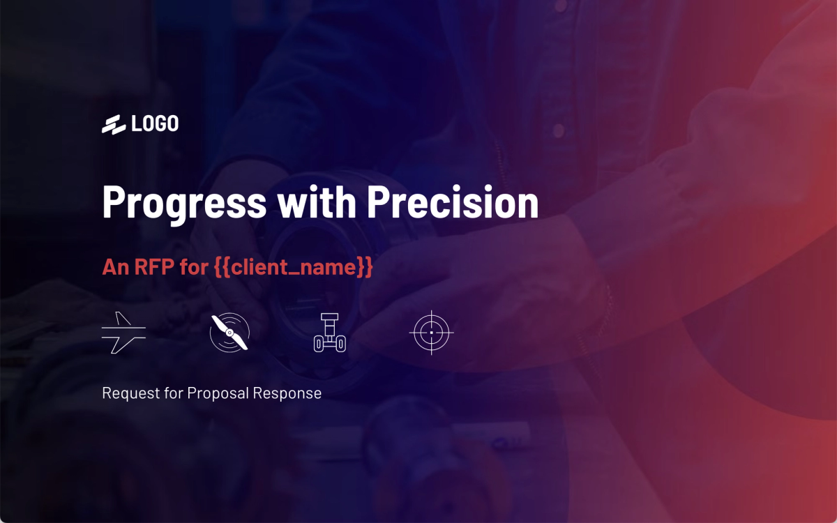 an RFP response that says progress with precision on it