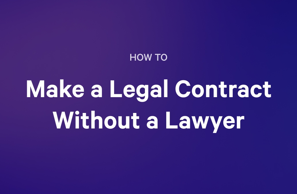 how to make a legal contract without a lawyer