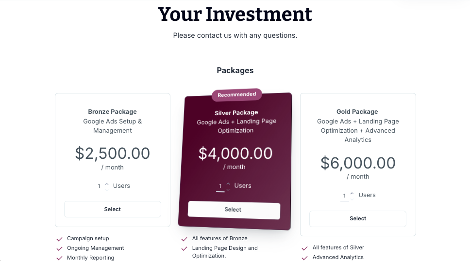 a screenshot of a website that says your investment