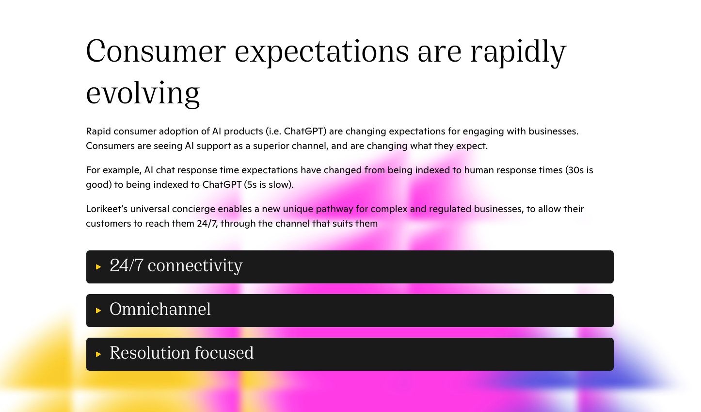 a page that says consumer expectations are rapidly evolving
