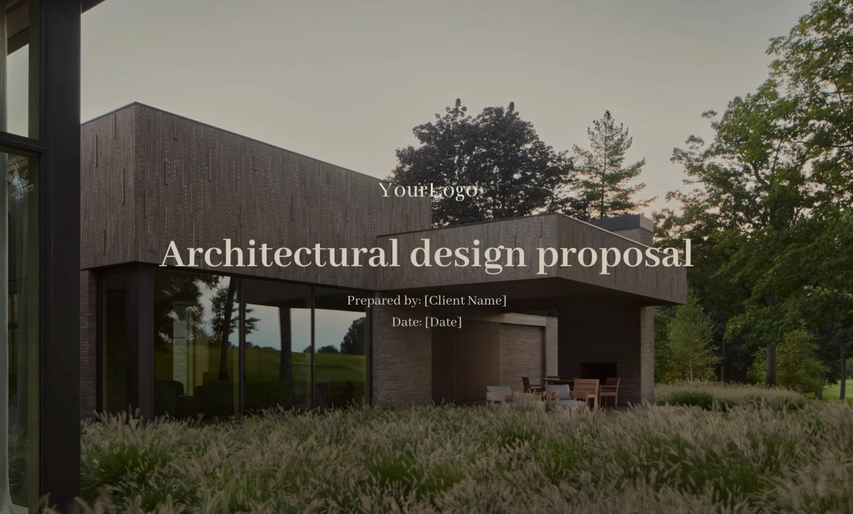 an architectural design proposal with a picture of a house