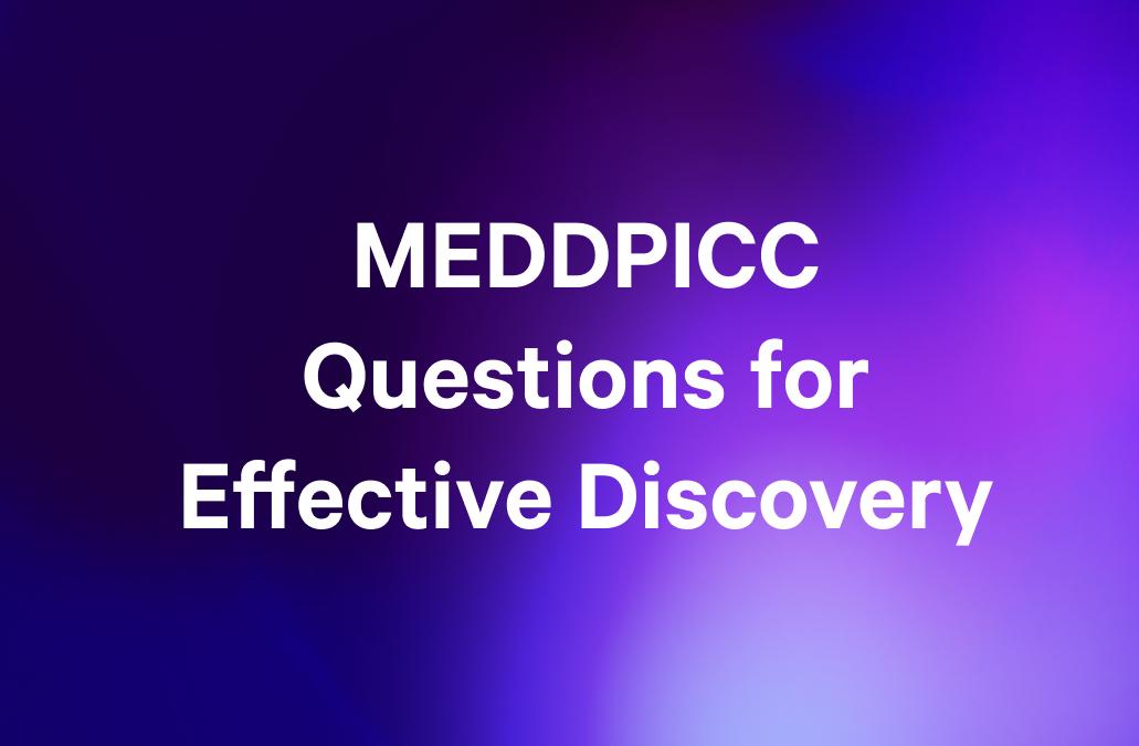 the words meddpicc questions for effective discovery are on a purple background .