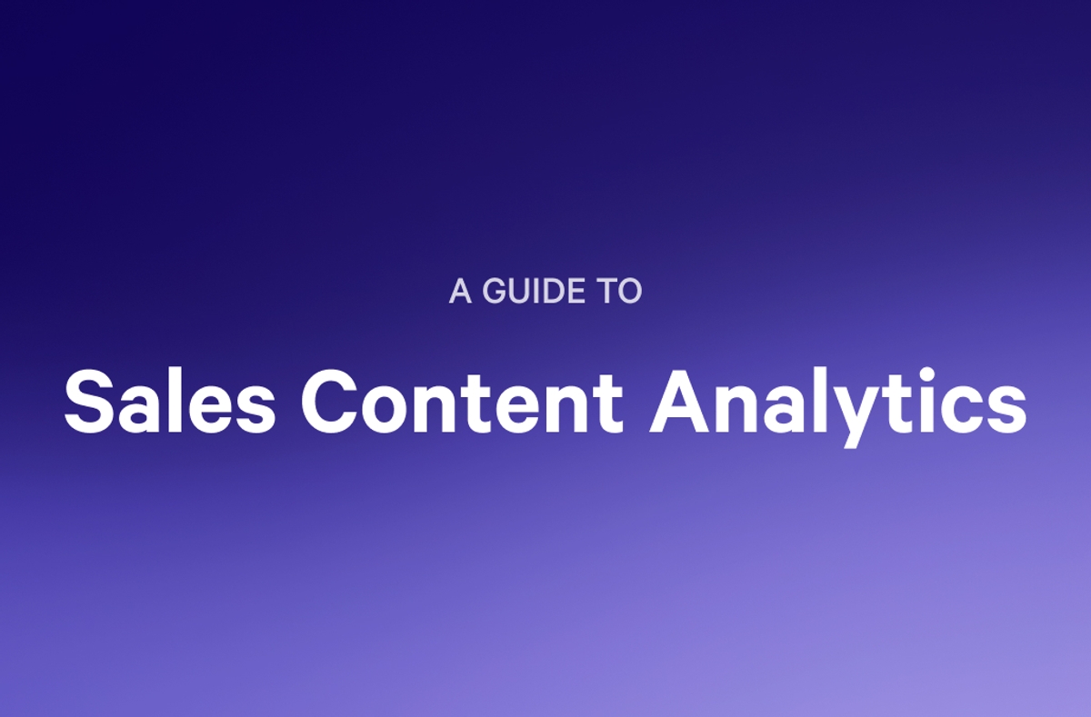a guide to sales content analytics is written on a purple background .