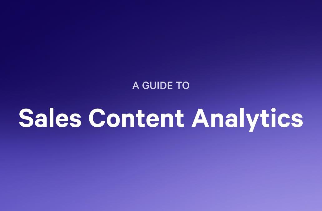 a guide to sales content analytics is written on a purple background .