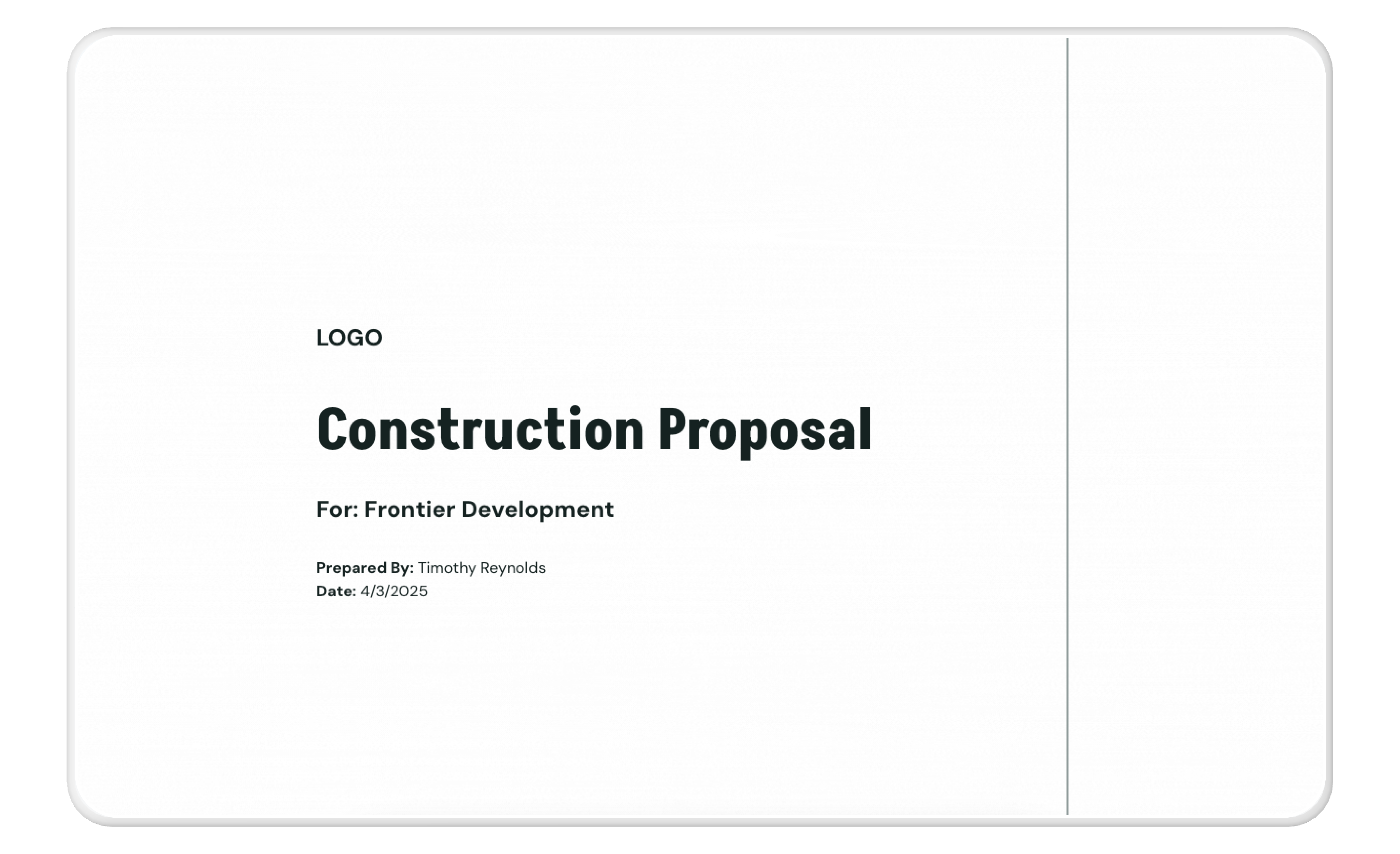 Preview of Construction Proposal