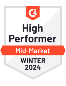 G2 High Performer (Mid-Market), Winter 2024 award