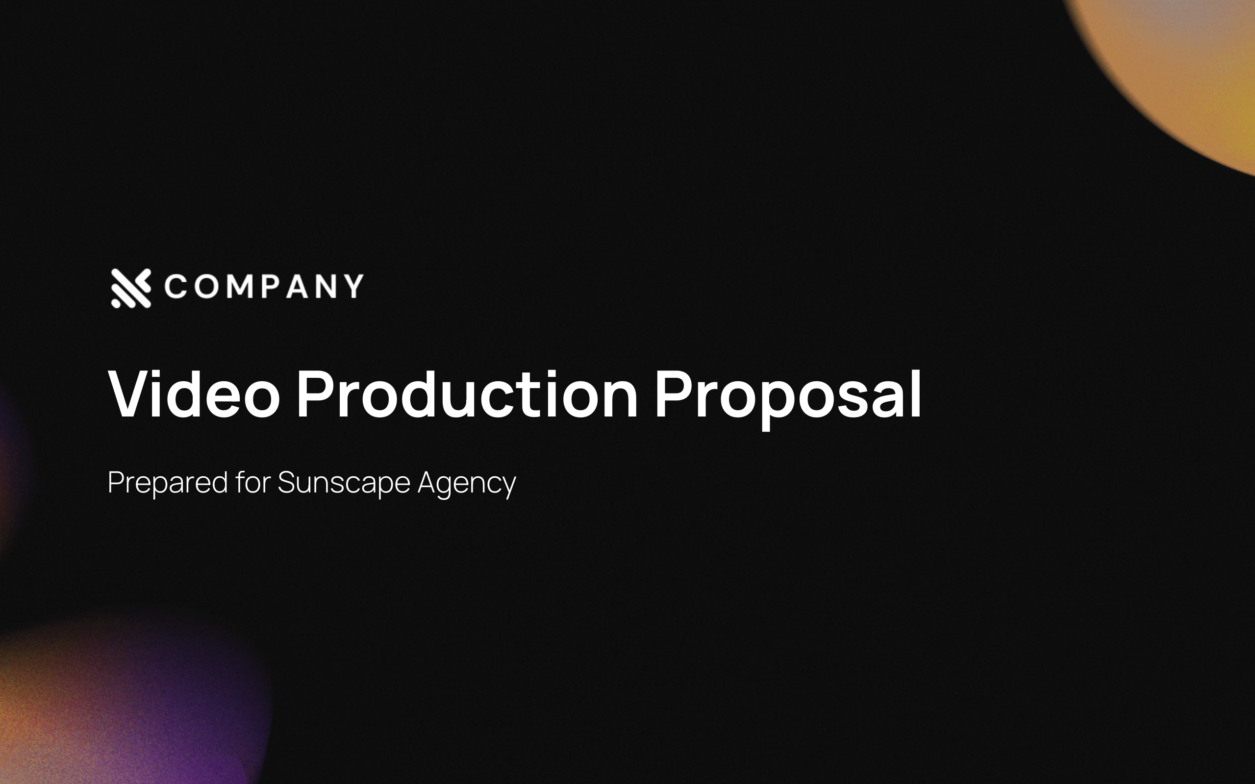 Video Production Proposal Template