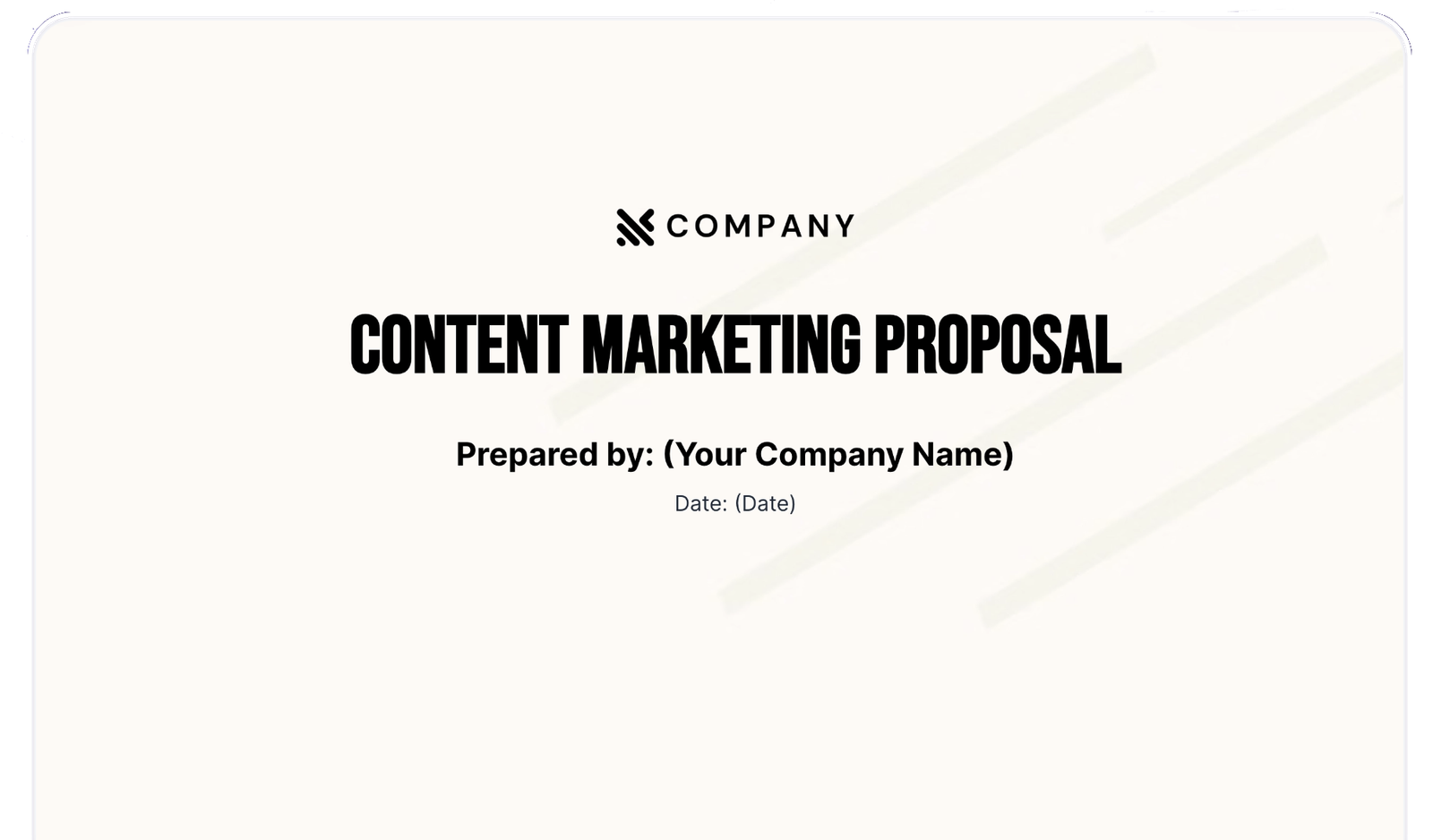 a content marketing proposal is prepared by your company name