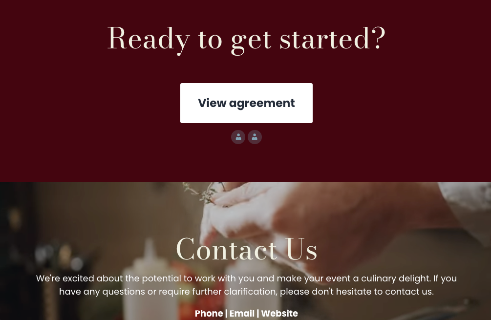 a page that says ready to get started and contact us