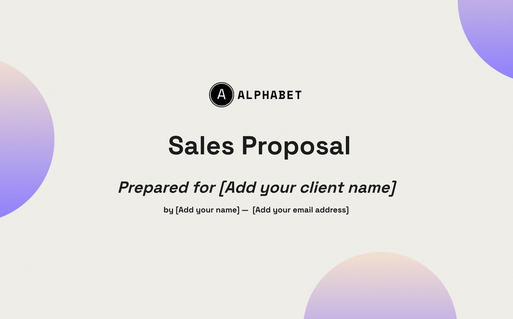 Sales Proposal Template