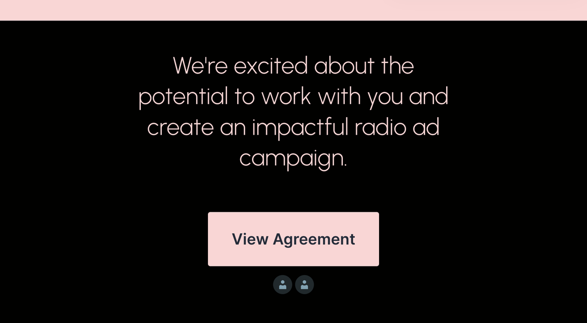 a black background with the words we 're excited about the potential to work with you and create an impactful radio ad campaign