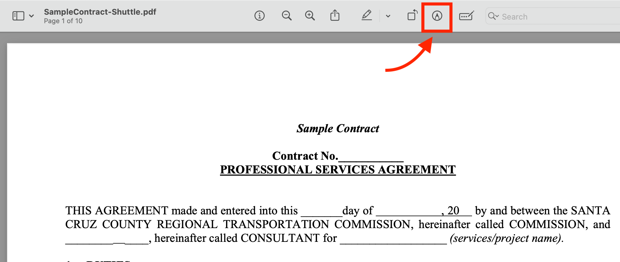 a pdf of a sample contract for professional services agreement