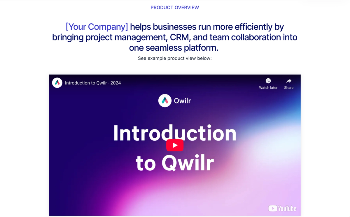 an introduction to qwilr video on youtube