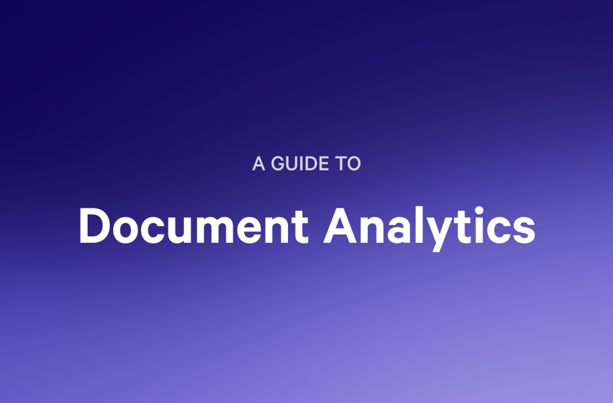 a guide to document analytics is written on a purple background .
