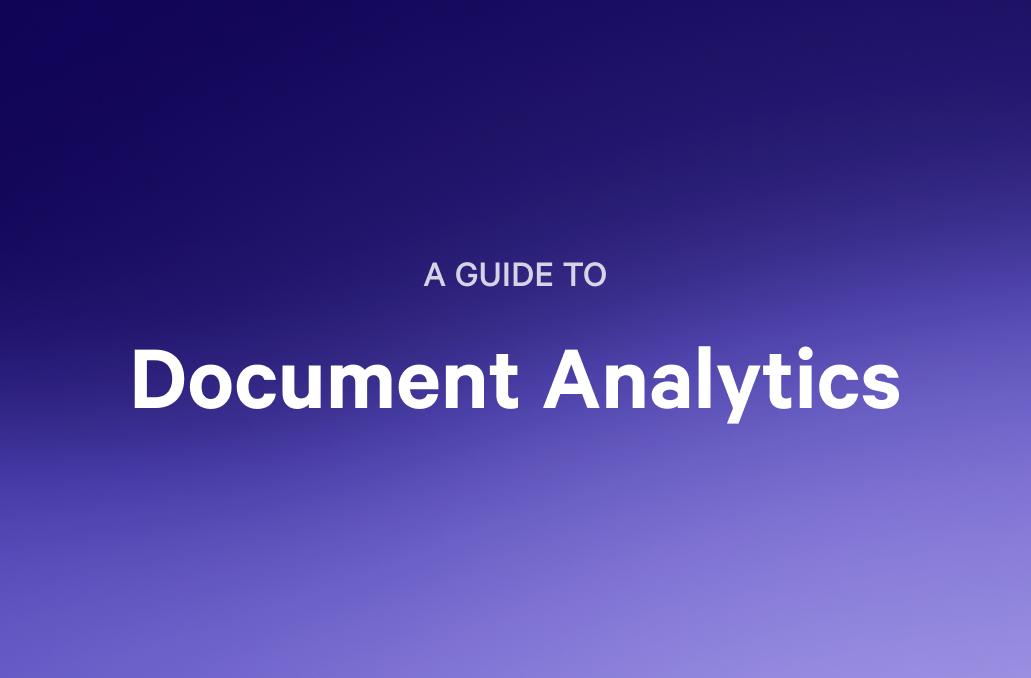 a guide to document analytics is written on a purple background .