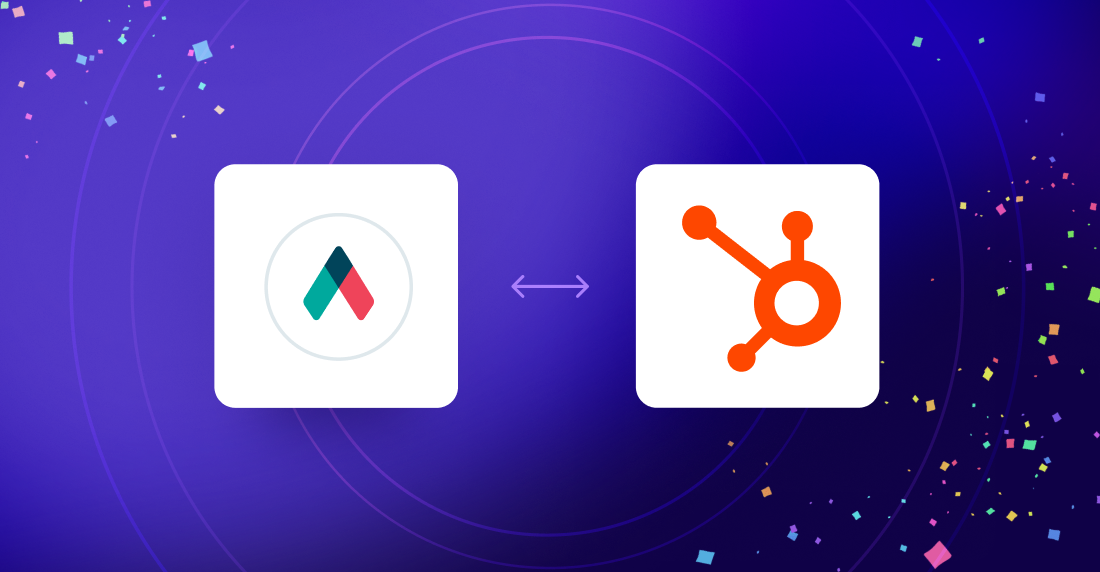Qwilr logo and HubSpot logo with a double-headed arrow between them.