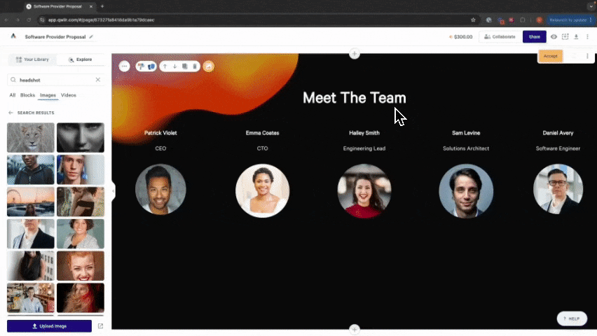 a screenshot of a web page that says `` meet the team '' .
