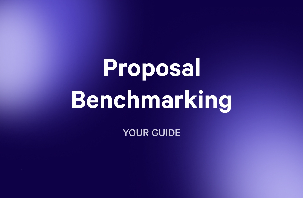 a purple background with the words `` proposal benchmarking your guide '' written on it .