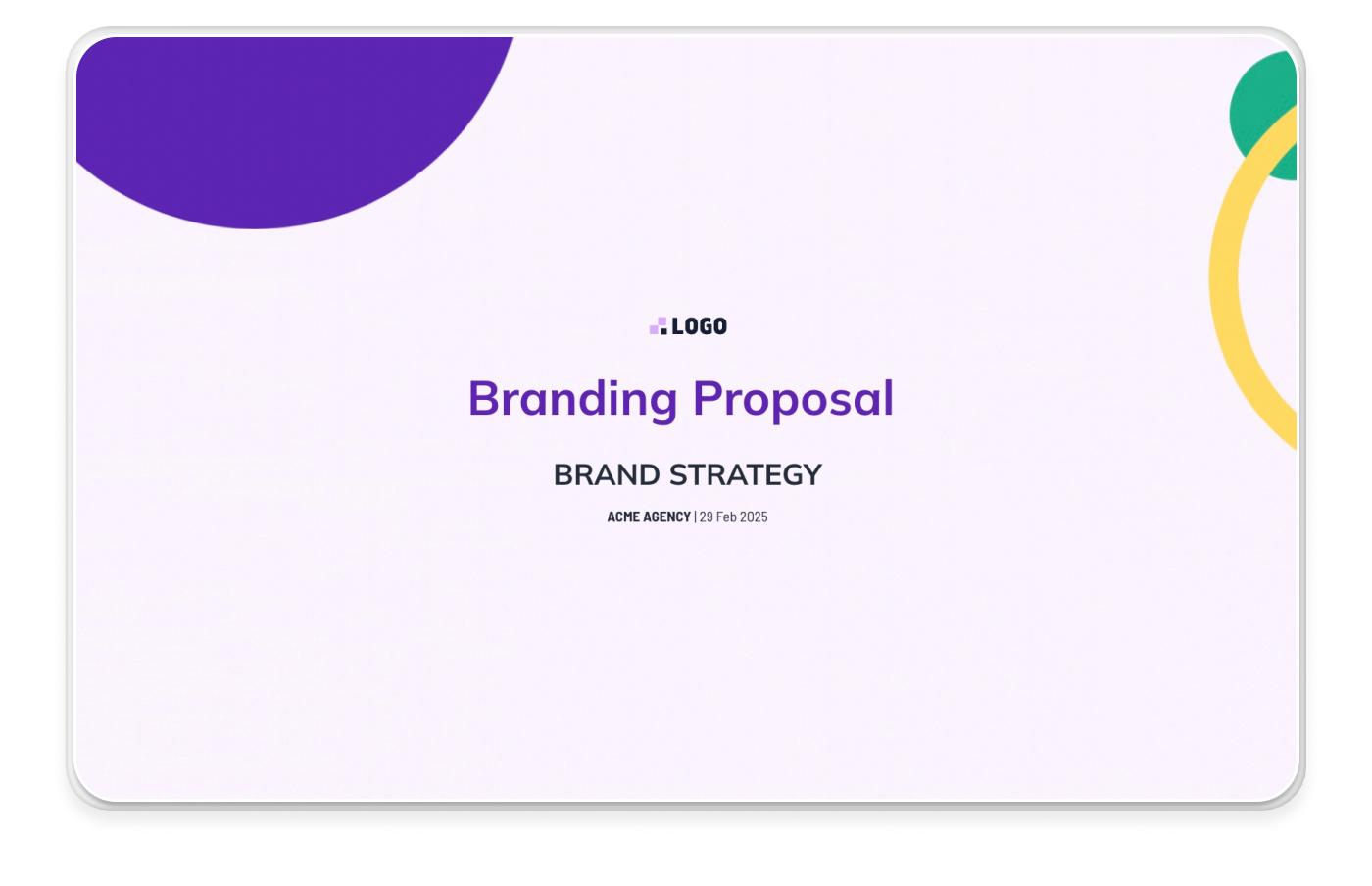 branding proposal template preview