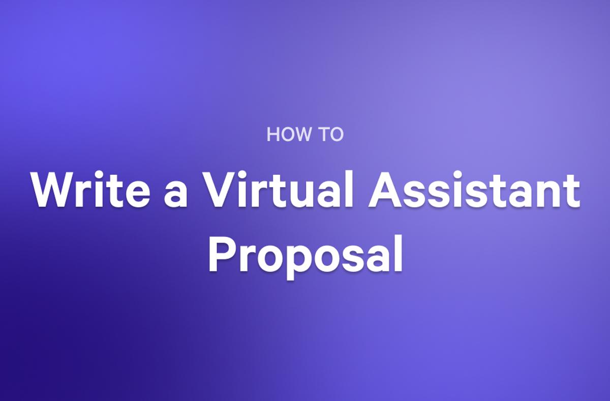 how to write a virtual assistant proposal on a purple background
