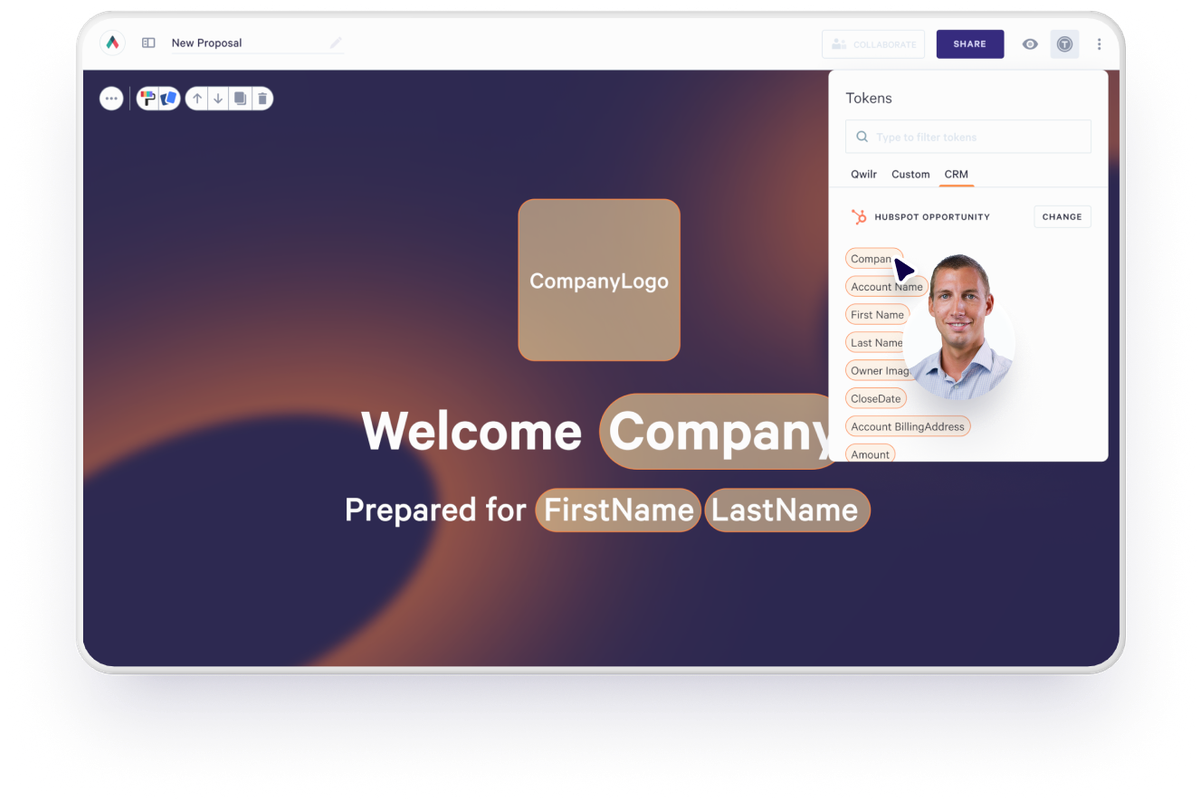 a computer screen with a welcome company prepared for firstname lastname
