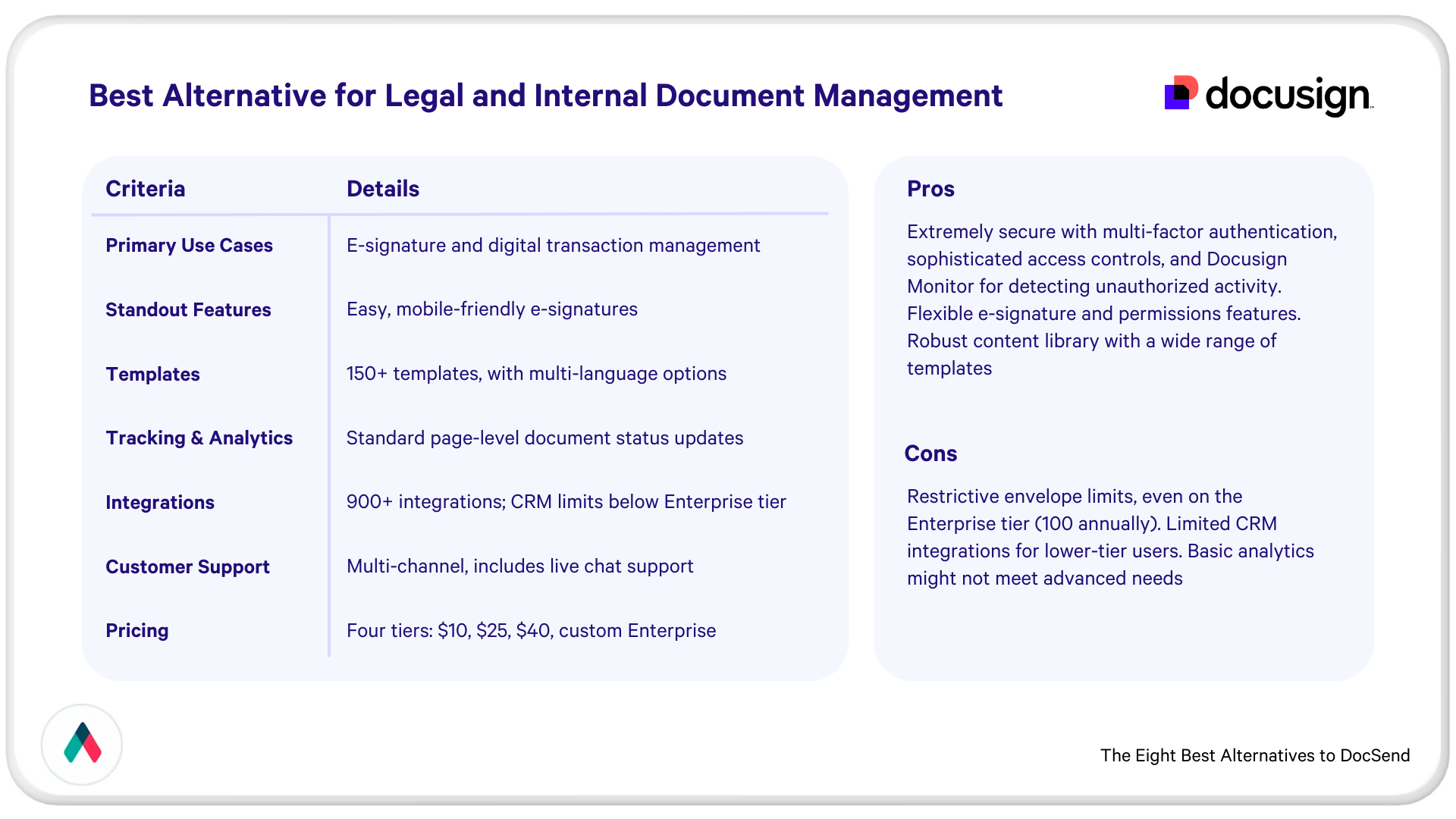 a list of pros and cons for legal and internal document management