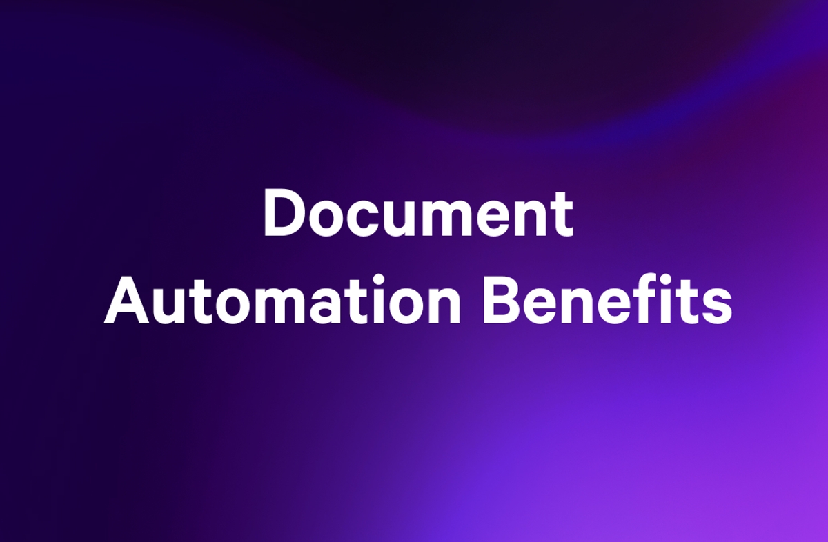 a purple background with the words 'document automation benefits'