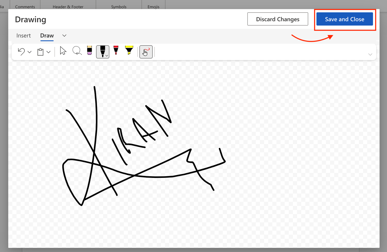 a drawing with the name kiran written on it