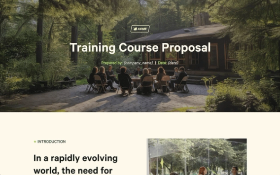 Training Course Proposal
