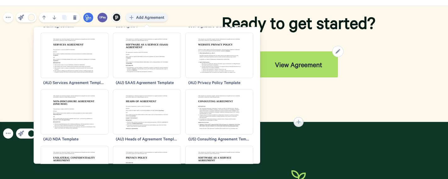 a screenshot of a website that says ready to get started
