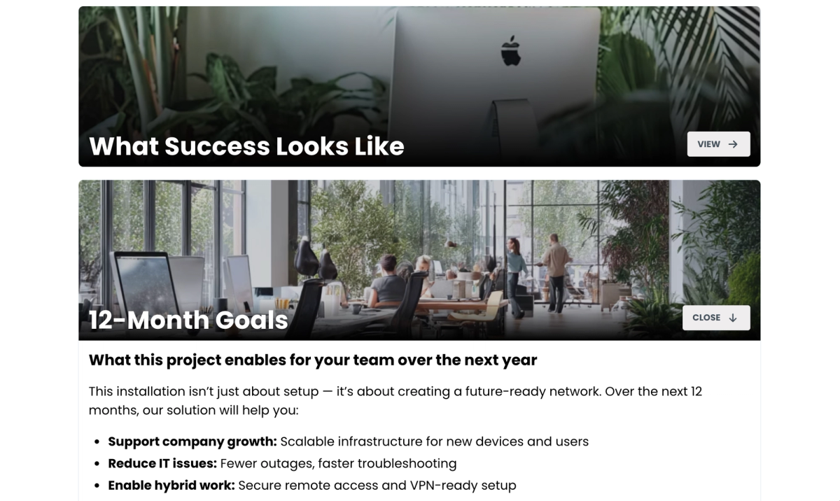 a screenshot of what success looks like 12 month goals